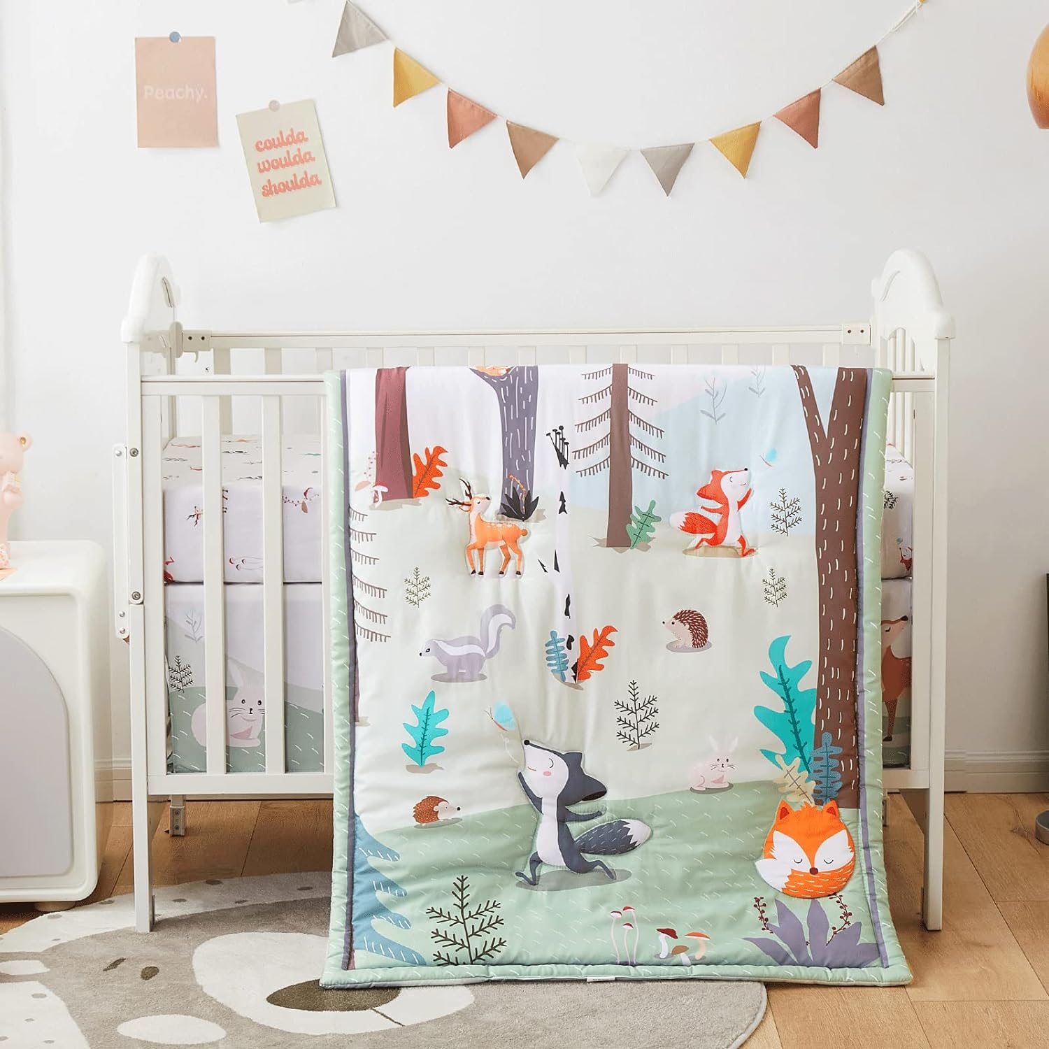 Nature-Inspired Bliss: Exploring the Beeweed 3-Piece Crib Bedding Set for Boys and Girls