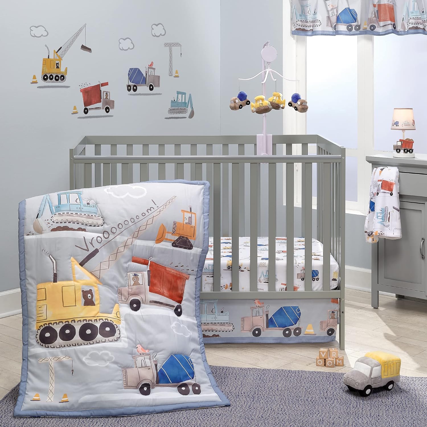 Building Dreams: Unveiling the Bedtime Originals Construction Zone 3-Piece Trucks Nursery Baby Crib Bedding Set